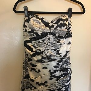 Strapless snake print dress
